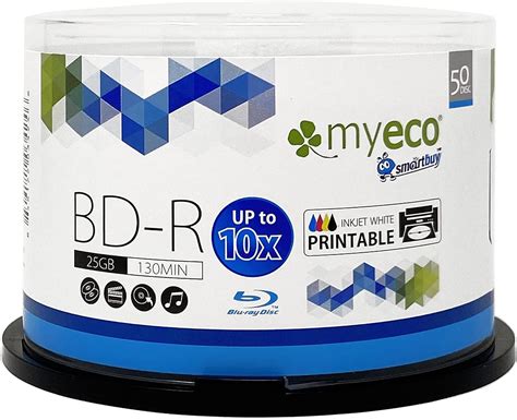 Pack Myeco Bd R Bdr Blu Ray Gb Upto X White Inkjet Hub Printable