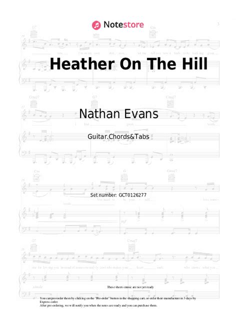 Heather On The Hill chords and tabs Nathan Evans in Note-Store.com ...