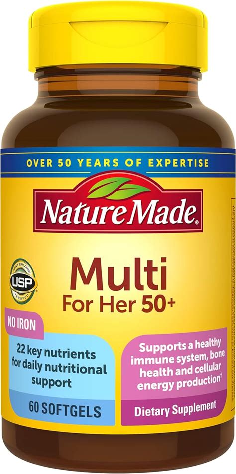 Nature Made Multivitamin For Her 50 With No Iron Womens