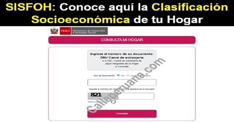 SISFOH Conoce aquí la Clasificación Socioeconómica de tu Hogar Calle