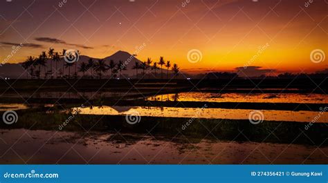 Sunrise on Mount Semeru stock image. Image of ocean - 274356421