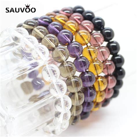 Sauvoo Pcs Roxo Amarelo Misturado Claro Vidro Cristal Artificial