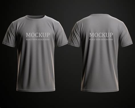 Grey T Shirt Mockup Back And Front | Premium AI-generated PSD