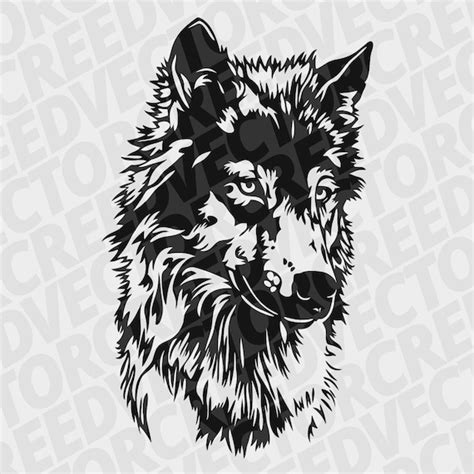 Wolf Face Stencil