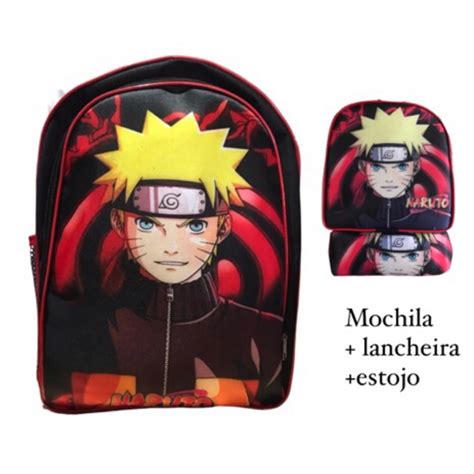 Mochila Naruto Volta As Aulas Mochila Lancheira Estojo