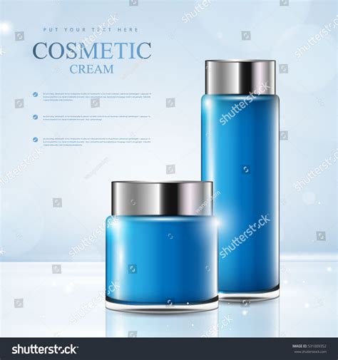 Cosmetic Product Poster Blue Bottle Package Design With Moisturizer