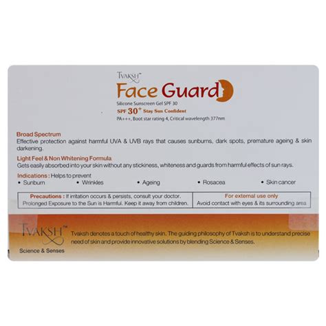 Tvaksh Face Guard Silicone Sunscreen Spf Gel Tretinoin Luxe Uk