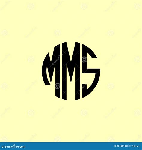 Creative Rounded Initial Letters Mms Logo Stock Vector Illustration