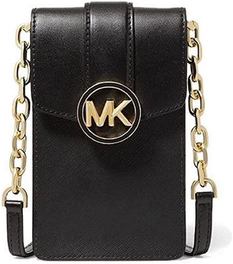 Michael Kors Carmen Small Faux Leather Smartphone Crossbody Bag With Strap 35t2gnmc5l 001 Black