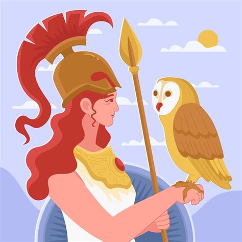 Ilustración Plana De Atenea Vector Gratis