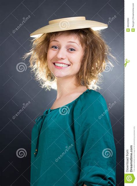 Natural Smile Stock Photo Image Of Person Blue Plate 48422684