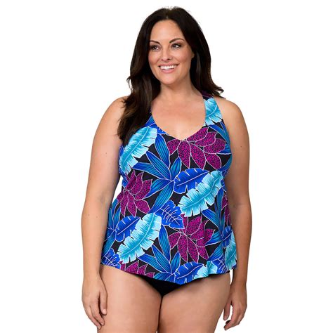 Leilani Plus Size Underwire Tankini Set Island Garden Swimsuits Just For Us