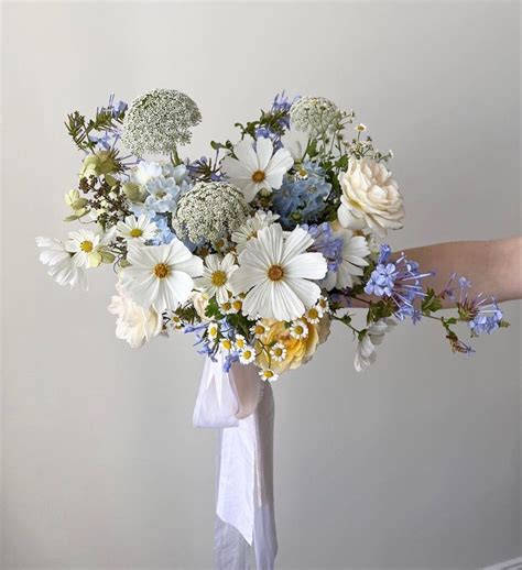 Blue And White Modern Bridal Bouquet The Naked Florist Nsw Australia