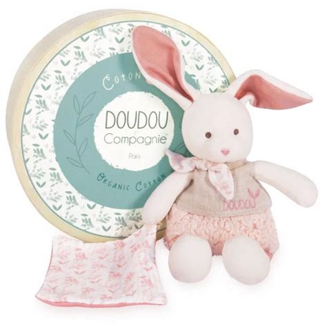 Lapin Avec Doudou Rose Cm Doudou Botanic Bio Bcd Jeux