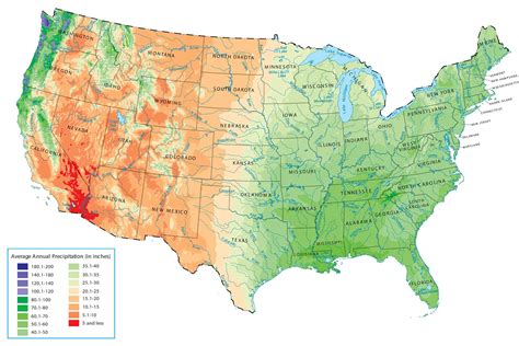 Map Of Rainfall In The Us - Damita Olivie