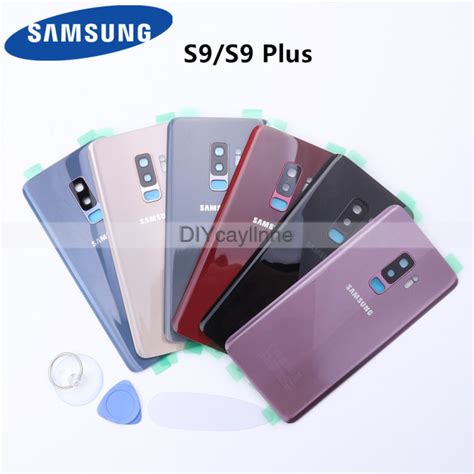 Original For 58 Samsung Galaxy S9 G950 Back Glass Cover Rear Door Housing Panel Case For