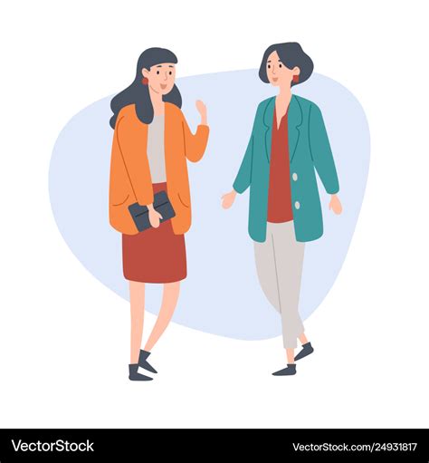 Female Friends Talking Spending Time Together Vector Image