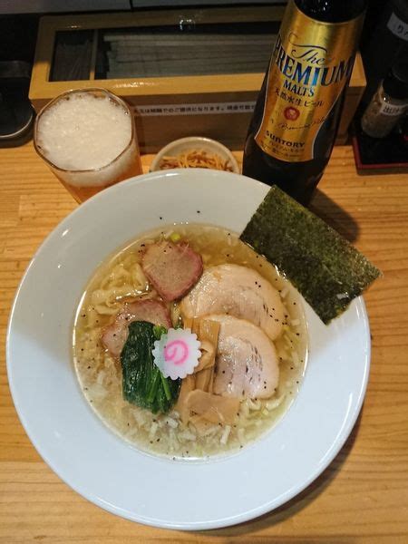 限定】生姜ラーメン 塩 ＋ 瓶ビール』麺道 六善のレビュー ラーメンデータベース