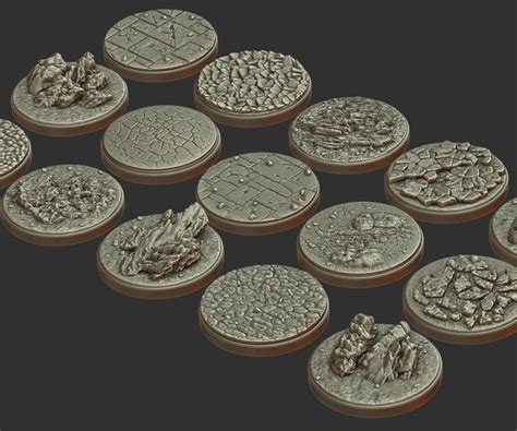 Artstation Pack 1 15 Miniature Bases 50mm 3d Print Ready Obj