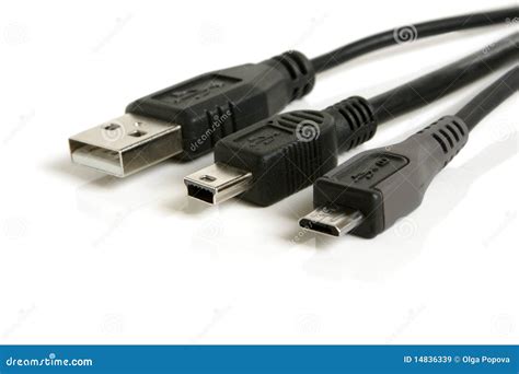 USB, Mini-USB And Micro-USB Cable Stock Image - Image of access, abstract: 14836339