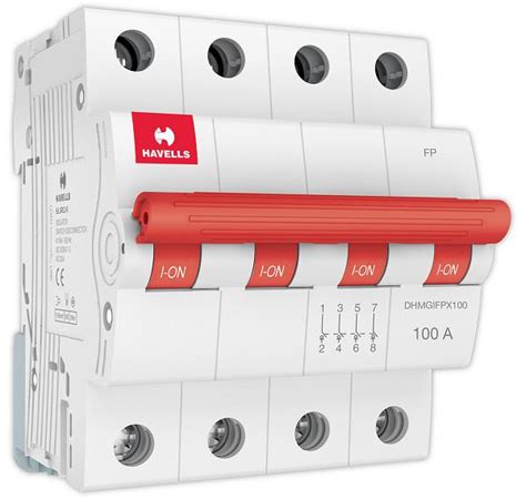 Buy HAVELLS 100 A FP MCB ISOLATOR Four Pole 100 A B MCB Online At Best