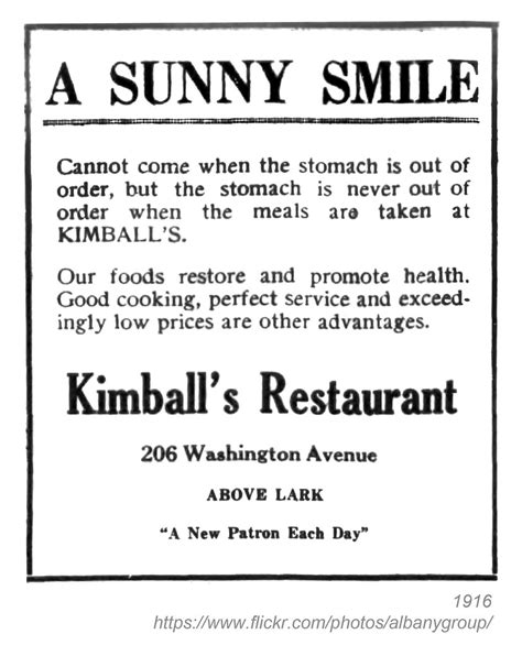 1916 Kimball S Restaurant AlbanyGroup Archive Flickr