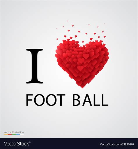 I love football heart sign Royalty Free Vector Image