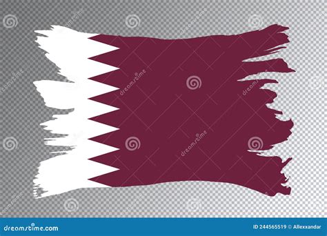 Qatar Flag Brush Stroke National Flag Stock Illustration