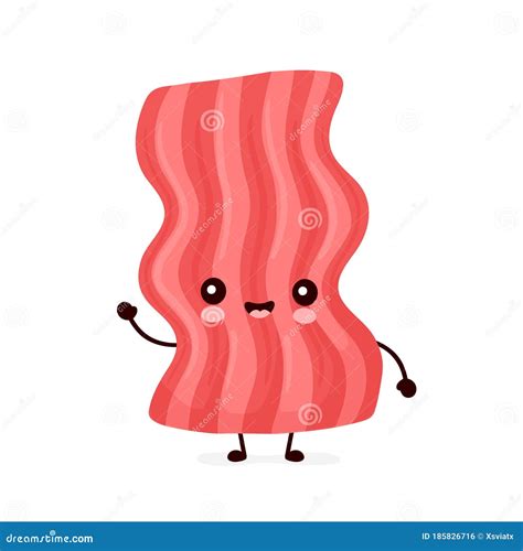 Funny Bacon Slice Isolated Cartoon Character | CartoonDealer.com #88092113