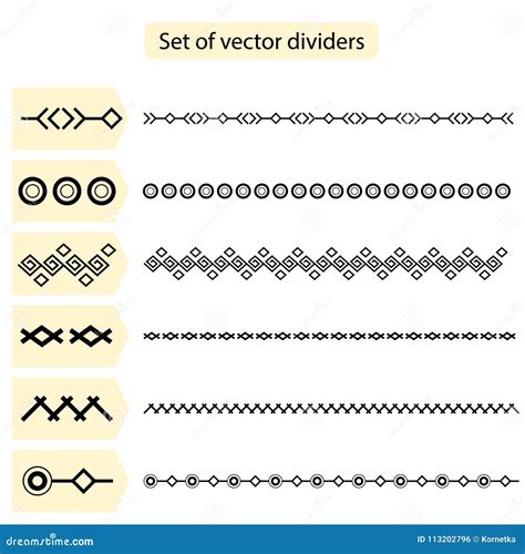 Placez Les Diviseurs De Vecteur D Isolement Sur Le Fond Blanc