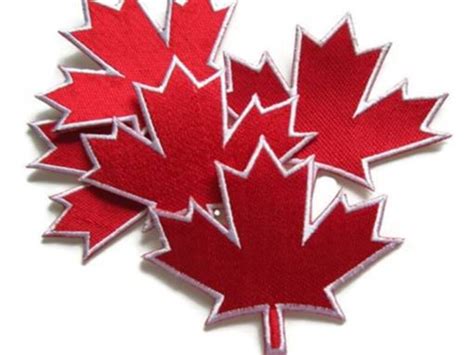 Red Maple Leaf Iron On Patch Canada Maple Leaf Stick On Etsy Canada