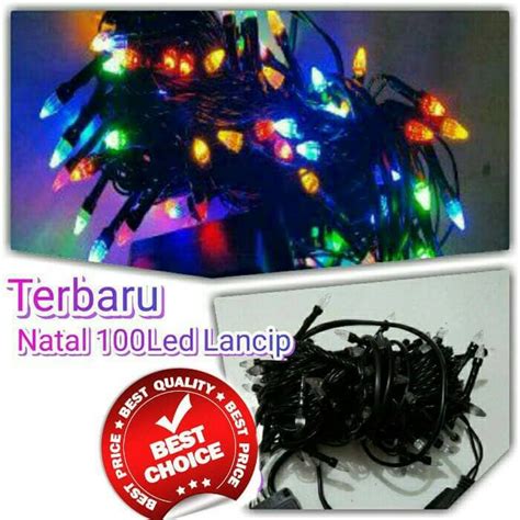 Jual 10M FULL LAMPU TUMBLER 7 WARNA KABEL HITAM LAMPU HIAS LED POHON