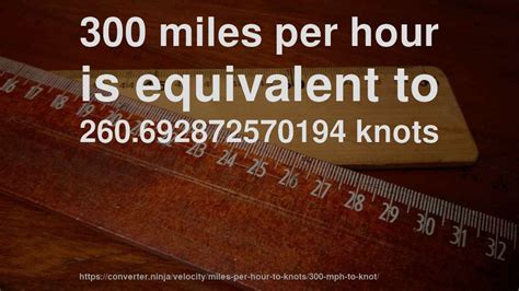 300 mph to knot - How fast is 300 miles per hour in knots? [CONVERT]