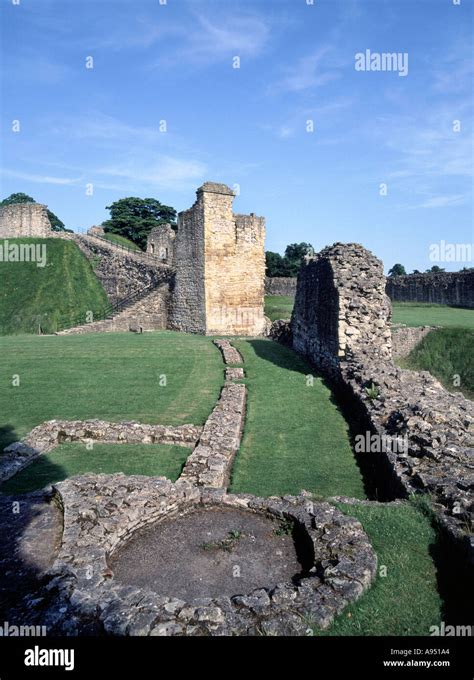 pickering castle historical motte  bailey stone wall fortification