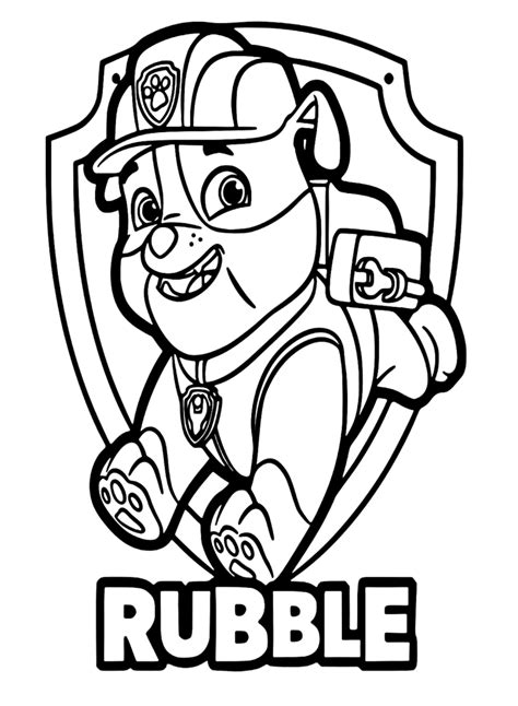 Rubble Paw Patrol Coloring Pages Printable For Free Download