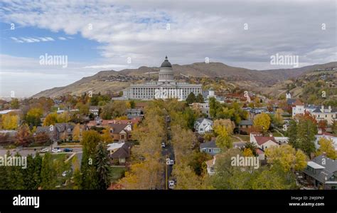 Aerial View Of The Utah State Capitol Building In Salt Lake City, Utah ...