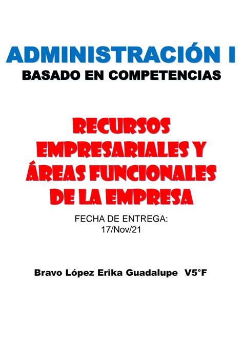 Solution Recursos Empresariales Y Areas Funcionales De La Empresa