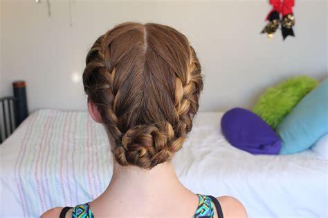 Double French Braid Bun French Braid Buns Double French Braids