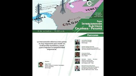 Foro Interconexi N El Ctrica Colombia Panam Youtube