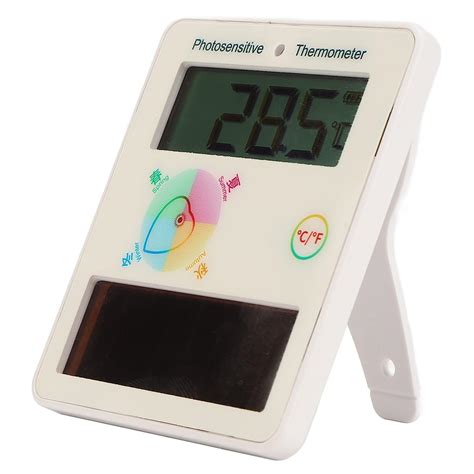 Gowenic Solar Powered Temperature Display Indoor And Outdoor Thermometer