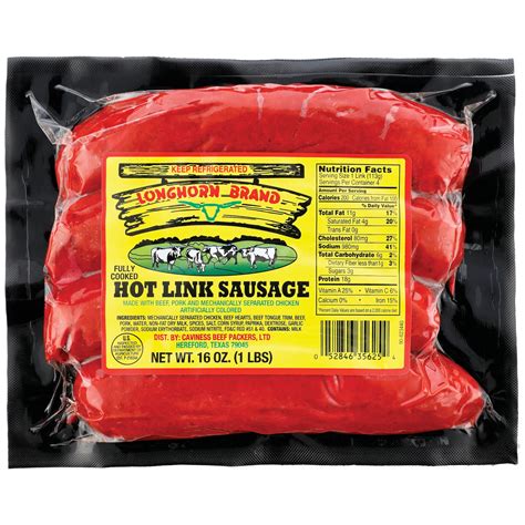 Longhorn Hot Link Sausage Shop Sausage At H E B