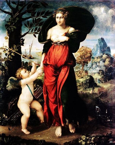 Venus And Cupid Battista Dossi Italian Oil On