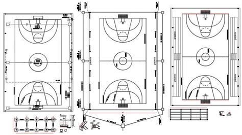 Basketball Court Sport Playground 2d View Plan In Autocad File Cadbull