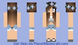 Girl with blue flower crown Minecraft Skin