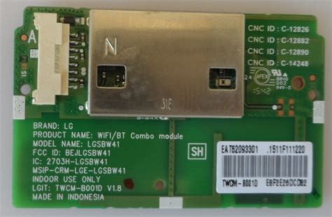 WI-FI MODULE ,LGSBW41, EAT62093301, for ,LG 55UF772V, 55UB850V,50LB650 ...
