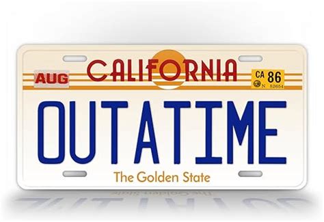 California Outatime Placa De Matr Cula De Delorean Con R Plica De