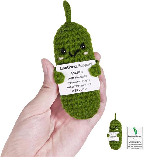 Faukait Emotional Support Pickle Crochet Handmade