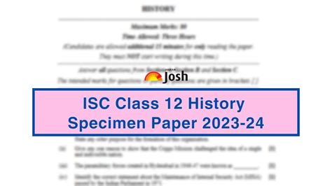 Isc Class History Specimen Paper Cisce Class History Sample