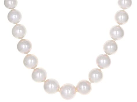 Pre Owned Genusis White Cultured Freshwater Pearl Rhodium Over