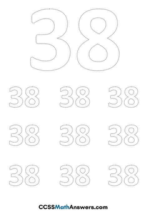 Worksheet On Number 38 Handwriting Tracing Counting Activities